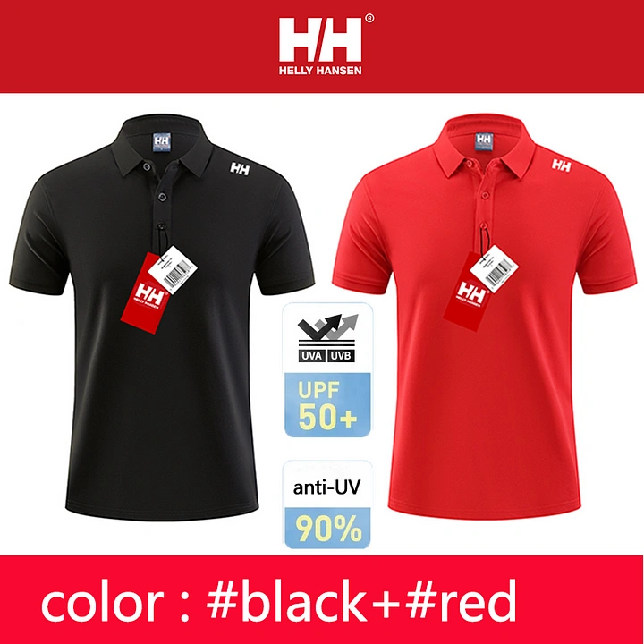 Camisa polo masculina Helly Hansen, resistente a UV, respirável, que absorve a umidade (pacote com 2)