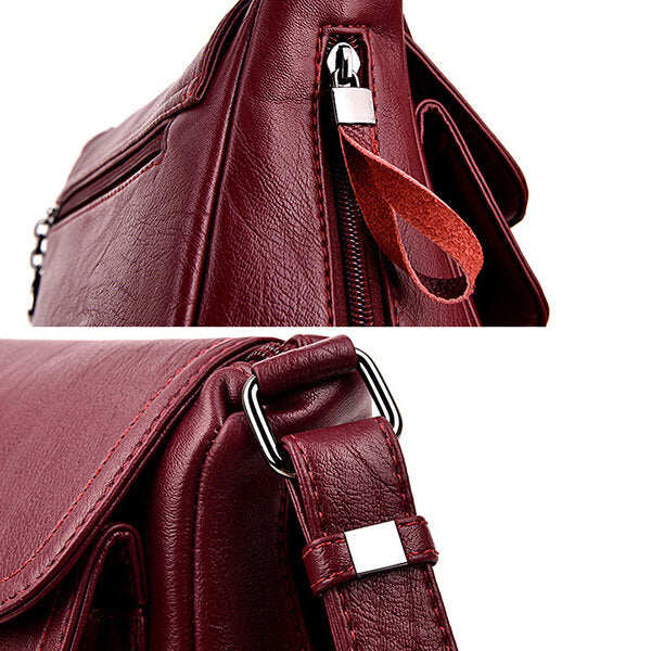 Bolsa de ombro sólida feminina Bolsa de ombro casual com vários slots