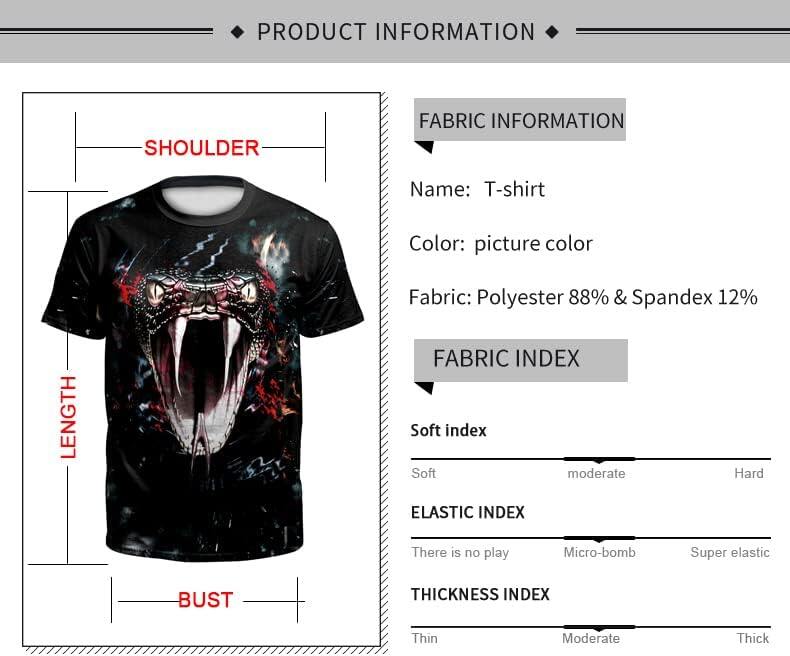 Men's 3D Print Skull T-Shirt 3D Creative Print Short Sleeve T-Shirt Casual Round Neck Novelty Street Fashion Tees Shirt