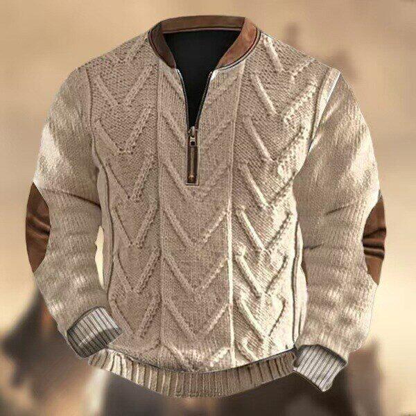 Moletom ocidental masculino com textura e estampa retrô