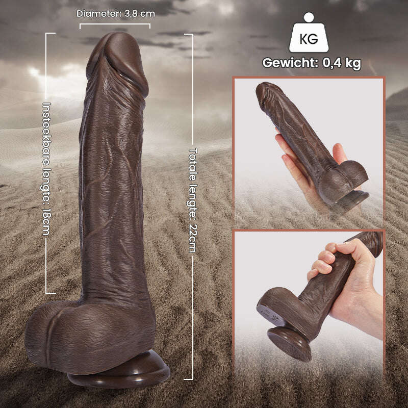 Big Black Dildo realista 3 em 1 controle remoto 18 cm