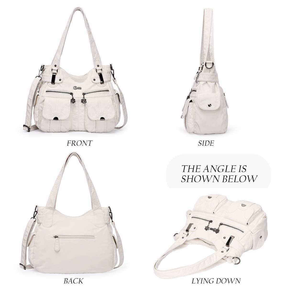 Bolsa de couro premium com muitos bolsos