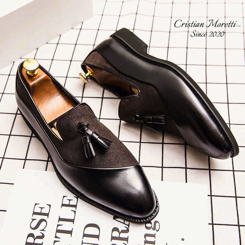 Sapatos de couro premium Roberto BarbieriTM Slip-On