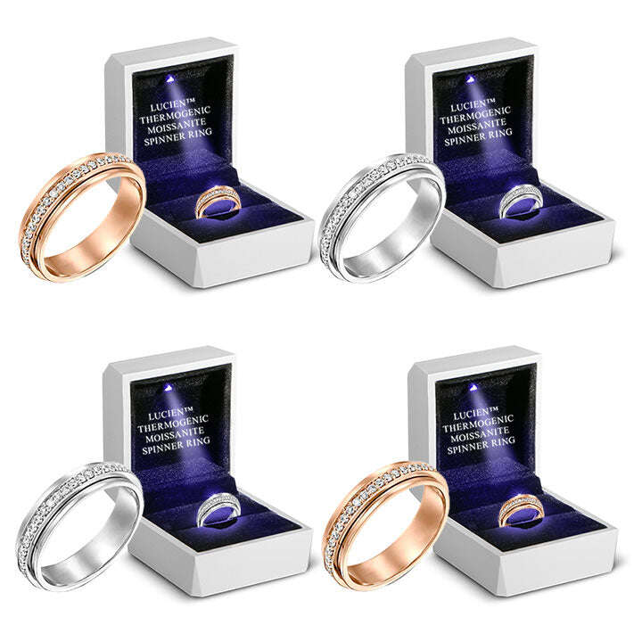 🎉Frete grátis somente hoje🎉Lucien™ Thermogenic Moissanite Spinner Ring（Desconto por tempo limitado 🔥 Último dia）