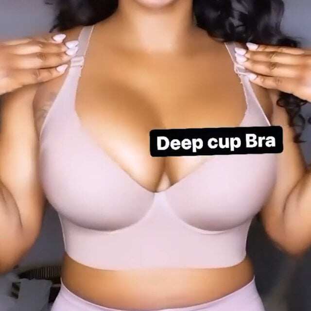 🔥Fashion Deep Cup Bra🔥Sutiã com modelador incorporado (o tamanho é igual ao dos sutiãs normais)