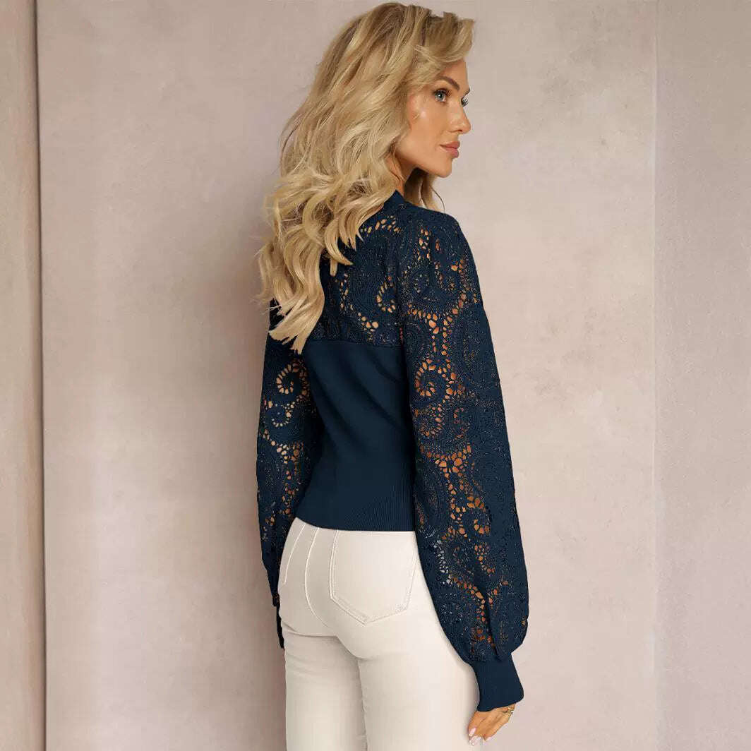 Дълъг ръкав със свързана дантела в стил 2024