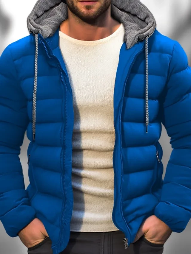 🔥METADE DO PREÇO HOJE, JAQUETA MASCULINA DE INVERNO COM CAPUZ E JAQUETA DE PENAS