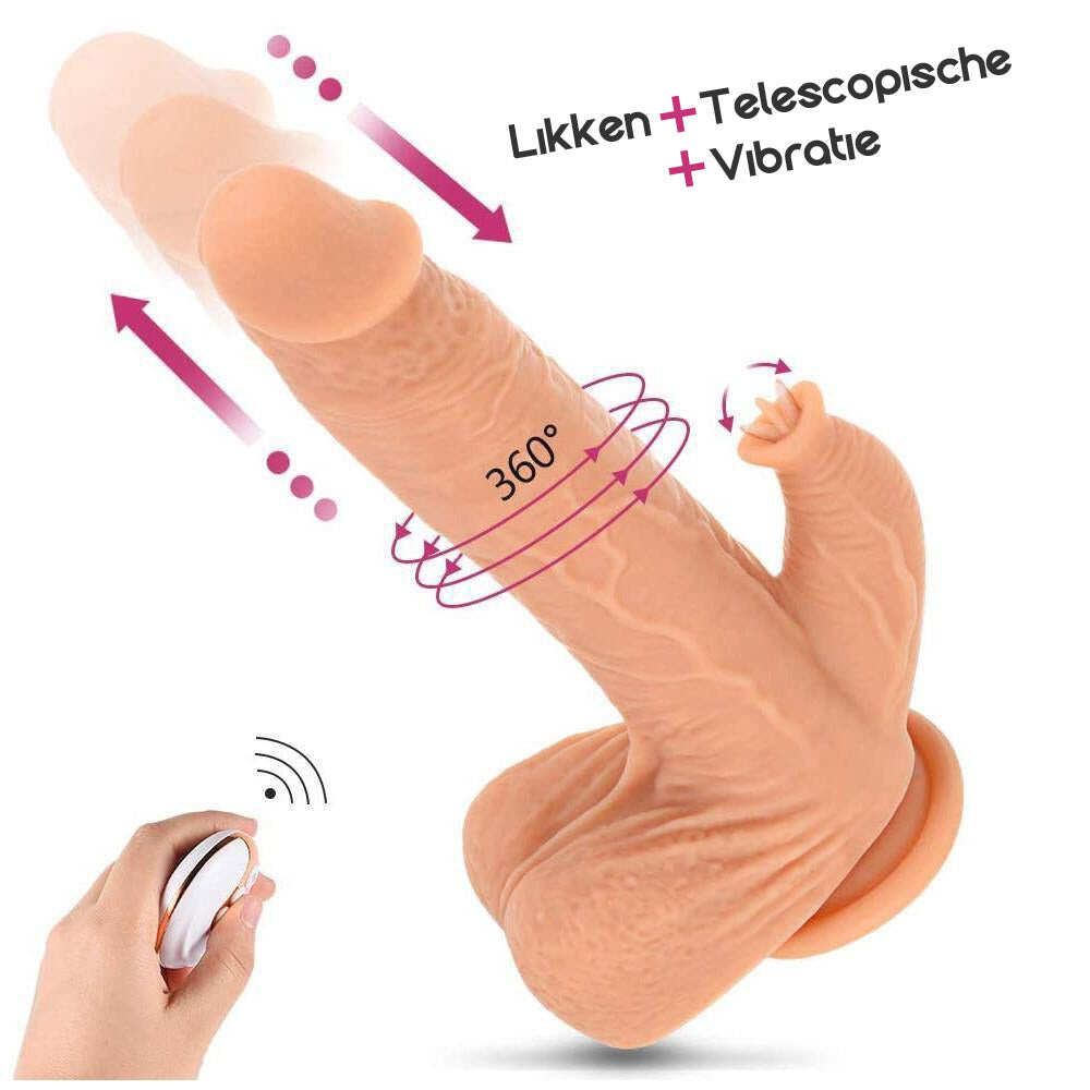 Realistyczne dildo do stymulacji łechtaczki 4 w 1 z przyssawką INS