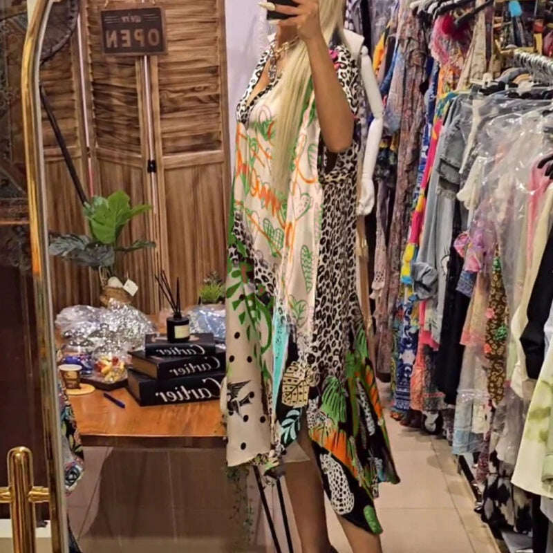 Vestido estampado completo feminino | Elegante