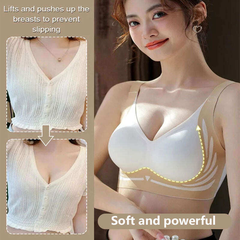 💕Sutiã push-up sem fio com levantamento e anti-gotas