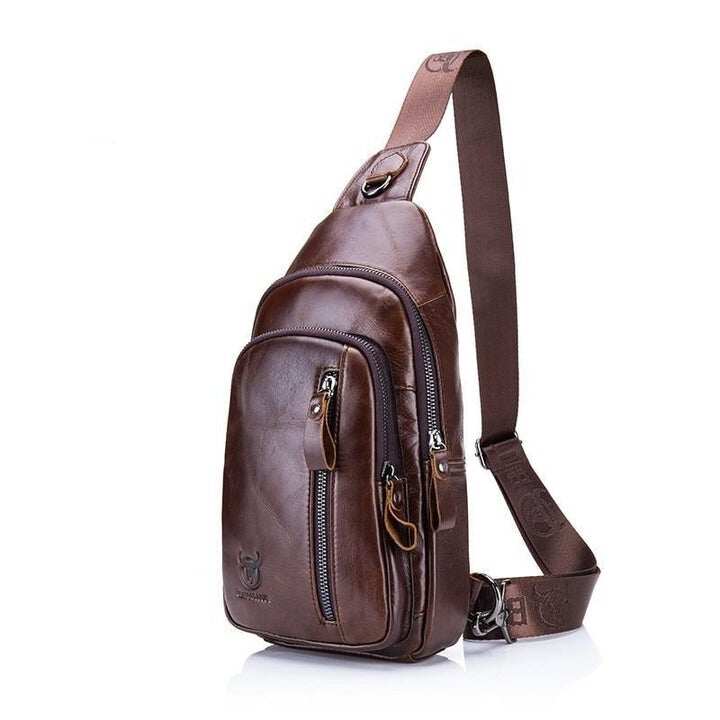 Męskie torby na klatkę piersiową Torby z prawdziwej skóry Crossbody Torba na ramię