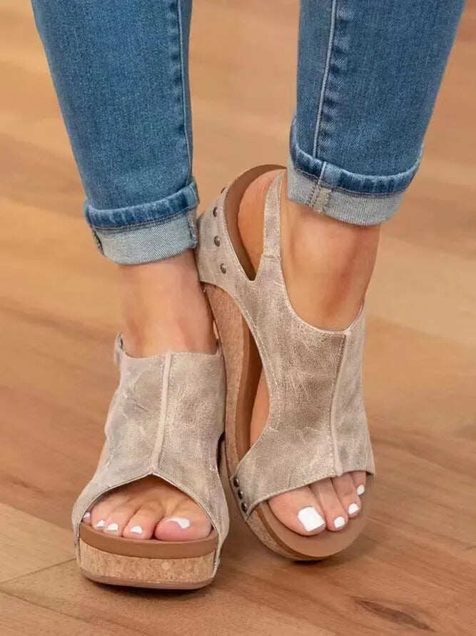 Buty damskie w stylu retro, na grubej podeszwie, na wygodnym koturnie