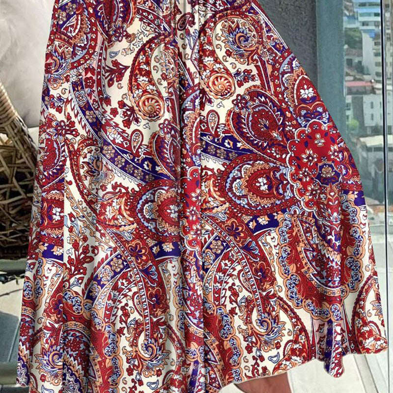 2025 nova saia floral casual fashion com meio corpo