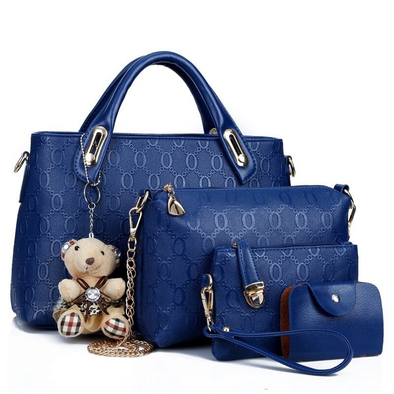 Bolsa elegante de quatro peças com charme de urso