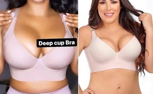🔥Fashion Deep Cup Bra🔥Sutiã com modelador incorporado (o tamanho é igual ao dos sutiãs normais)
