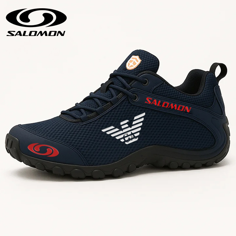 Męskie buty robocze Armani i Salomon ze stalowym noskiem chroniącym przed otarciami i przebiciami