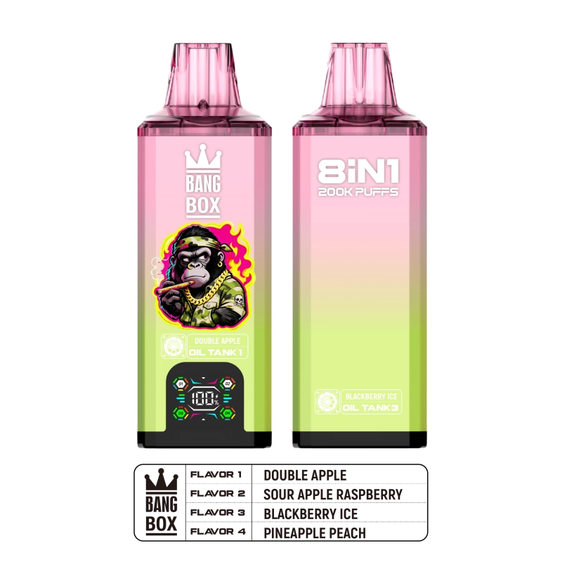 Bang Box DOUBLE APPLE + SOUR APPLE RASPBERRY + BLACKBERRY ICE + PINEAPPLE PEACH