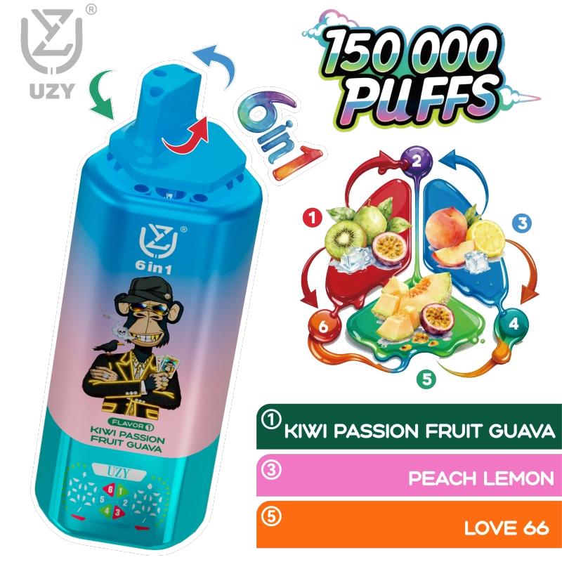 UZY 150K Puffs Vape Grape Ice & Mango Peach & Blueberry Watermelon