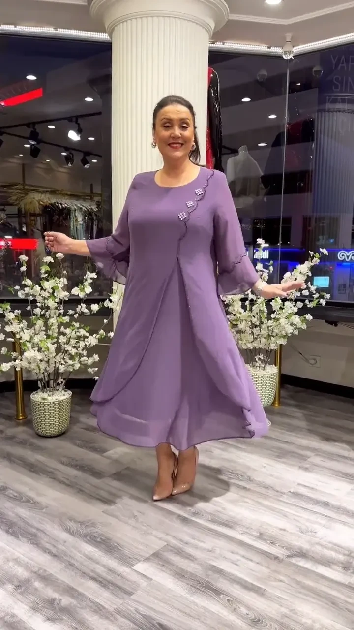 [S-5XL] ❤️2024 Novos vestidos de chiffon de alta qualidade