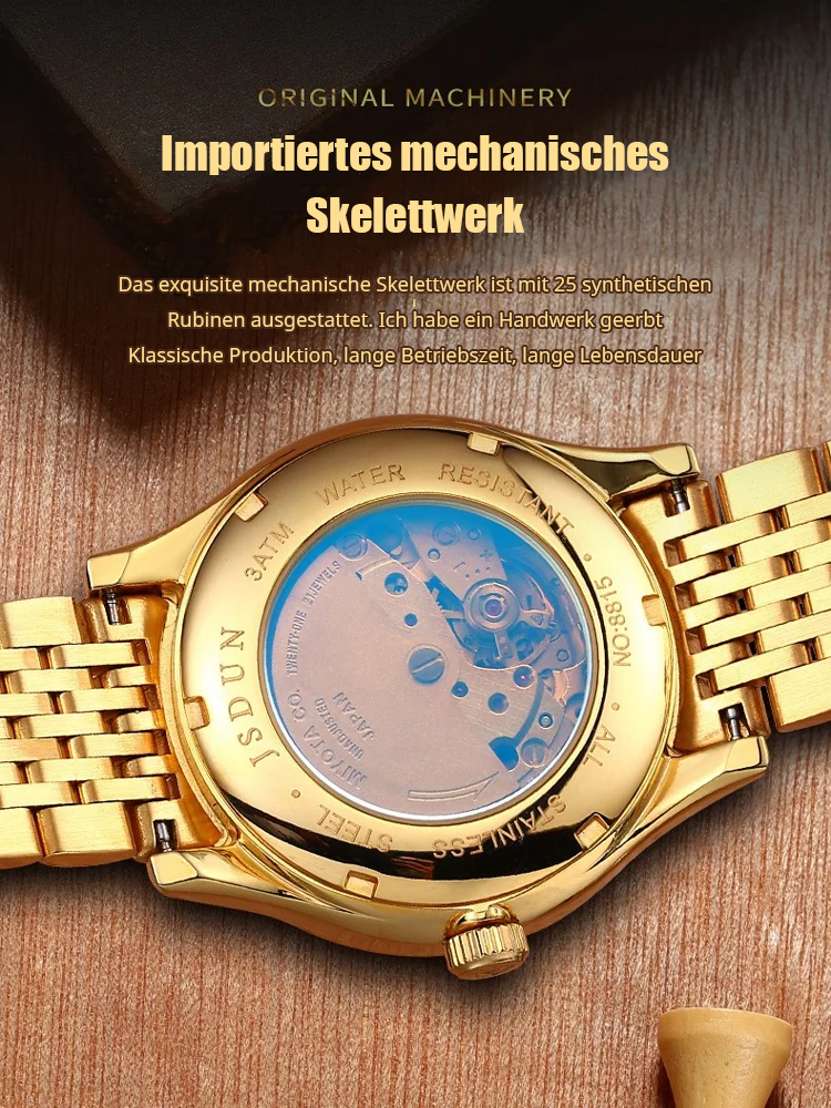 Мъжки ръчен часовник Rotary с изцяло диамантена стоманена гривна