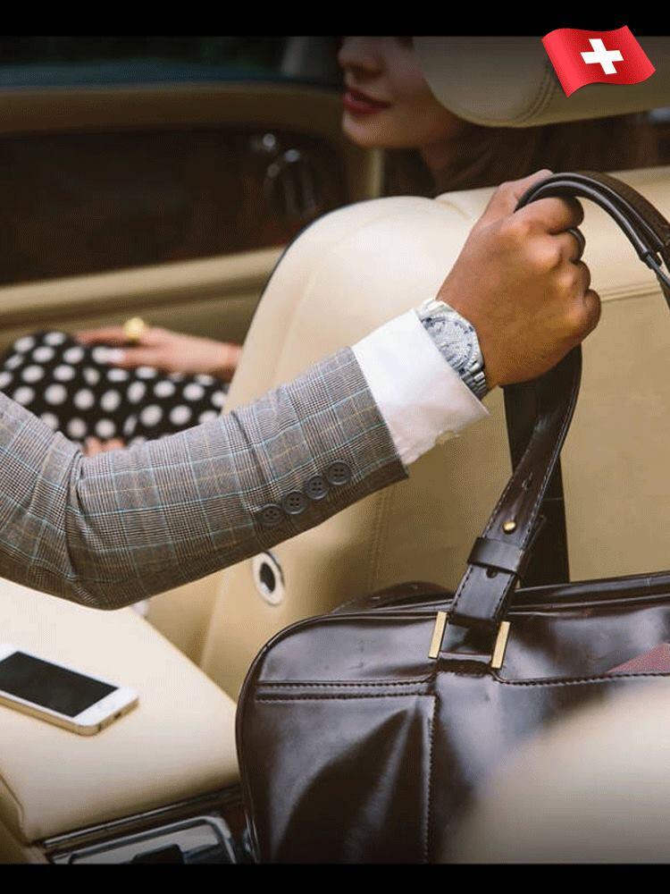 Мъжки ръчен часовник Rotary с изцяло диамантена стоманена гривна