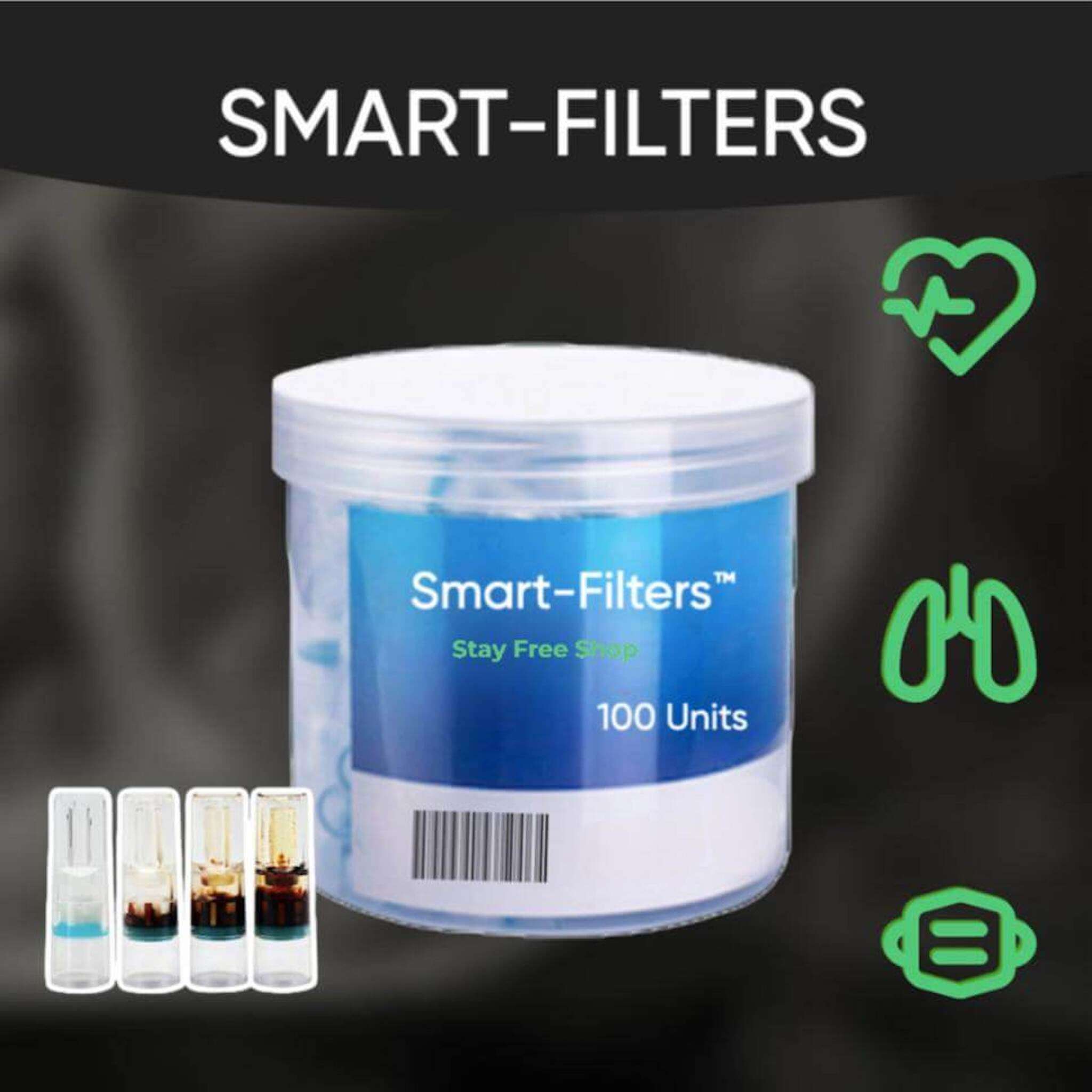 Smart-Filters™ – Filtros de cigarro reutilizáveis ​​para reduzir o alcatrão e parar de fumar naturalmente