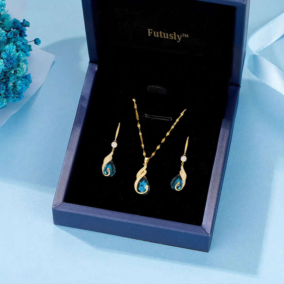 FUTUSLY™ КОМПЛЕКТ ОБЕЦИ И КОЛИЕ ОТ КРИСТАЛЕН ПАУН С МАГНИТЕН ГЕРМАНИЙ ЗА ЛИМФЕН ДРЕНАЖ