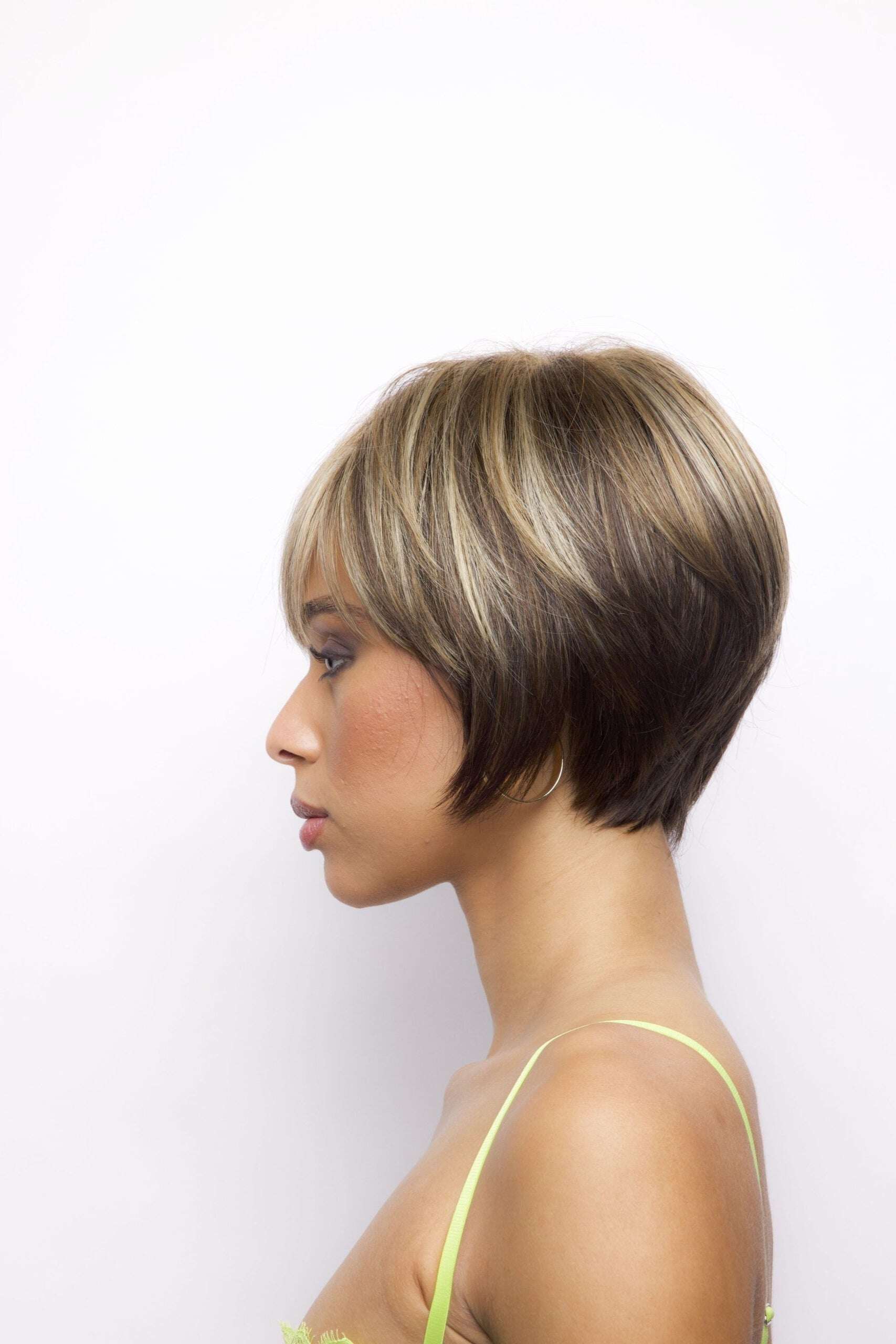 Sleek layered chin-length bob