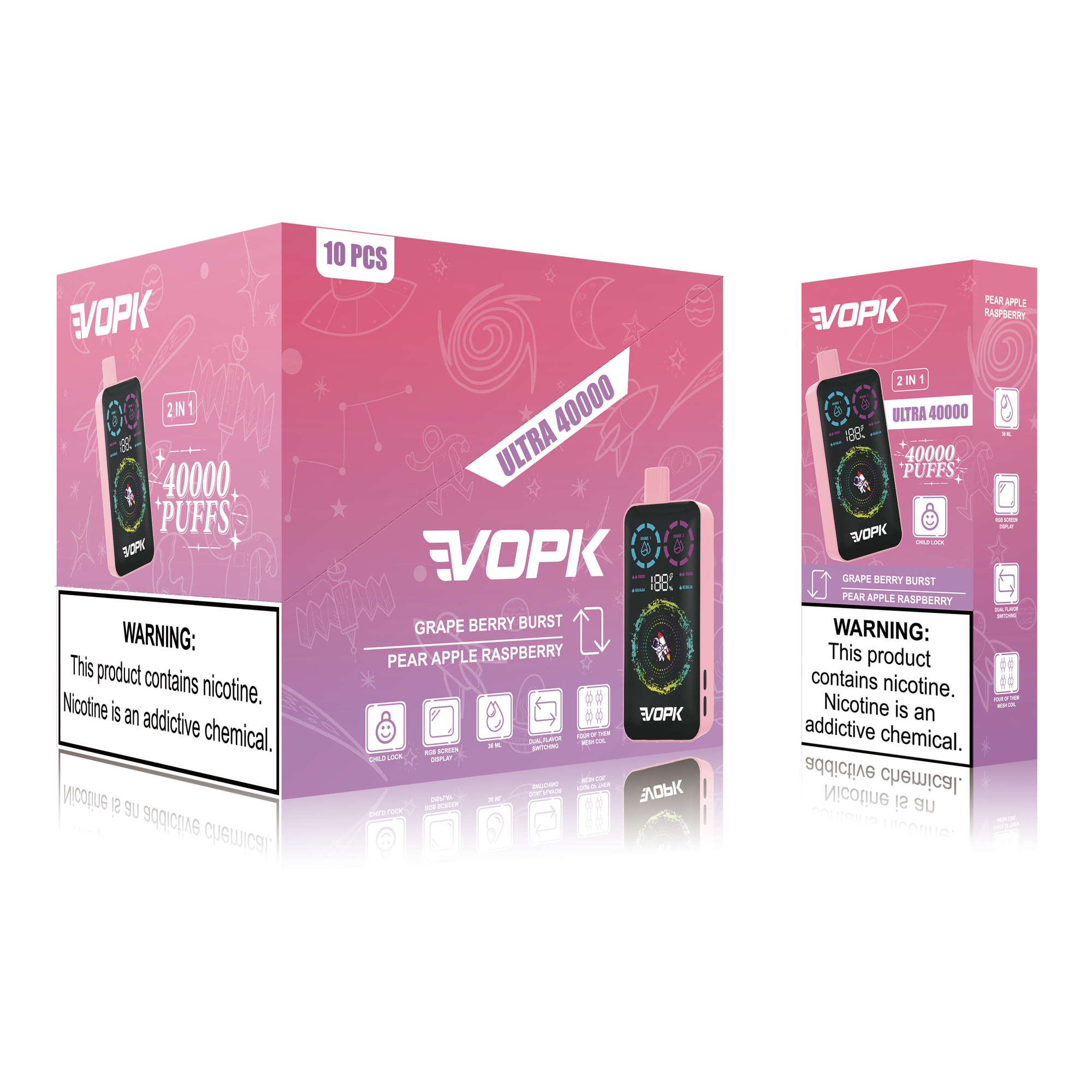 VOPK ULTRA 40000 Puffs Double Taste Jednorazowe Vape - Zaawansowane funkcje dla maksymalnej przyjemności 10 szt.