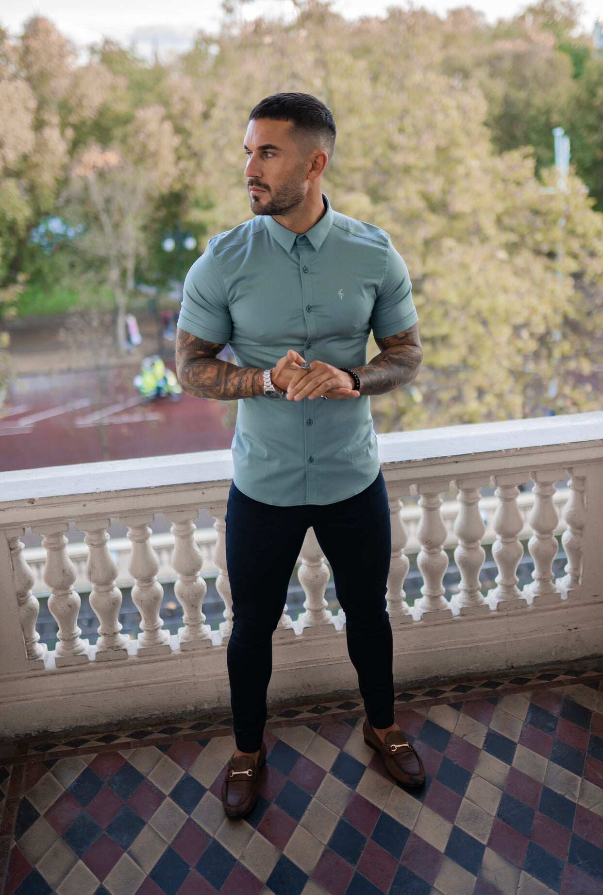 Slim Stretch Navy Sateen Trousers - FSH406