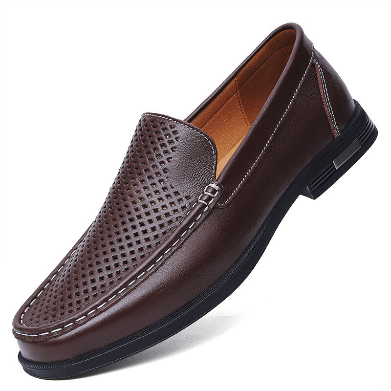 Mocassins masculinos de couro legítimo italiano