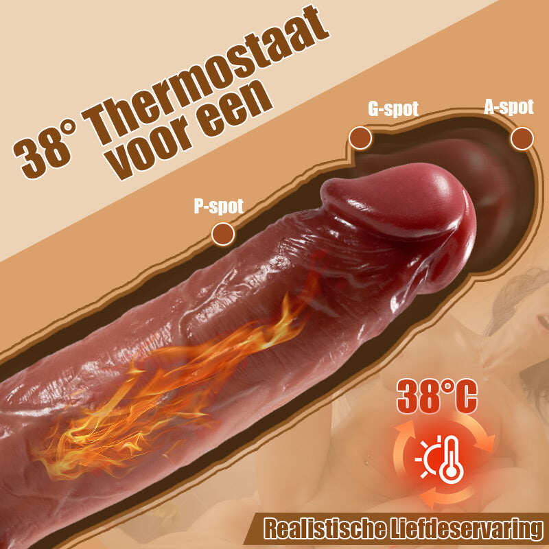 CUPIDO Realistyczne Dildo 9 Wibracje 3 Teleskopowa huśtawka podgrzewana 22,5 cm