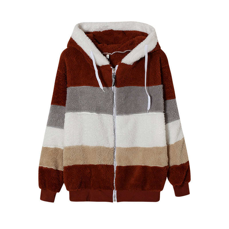 Nov pla?? iz jagnje?je volne jesen/zima 2022 z ?epi na zadrgo in kapuco