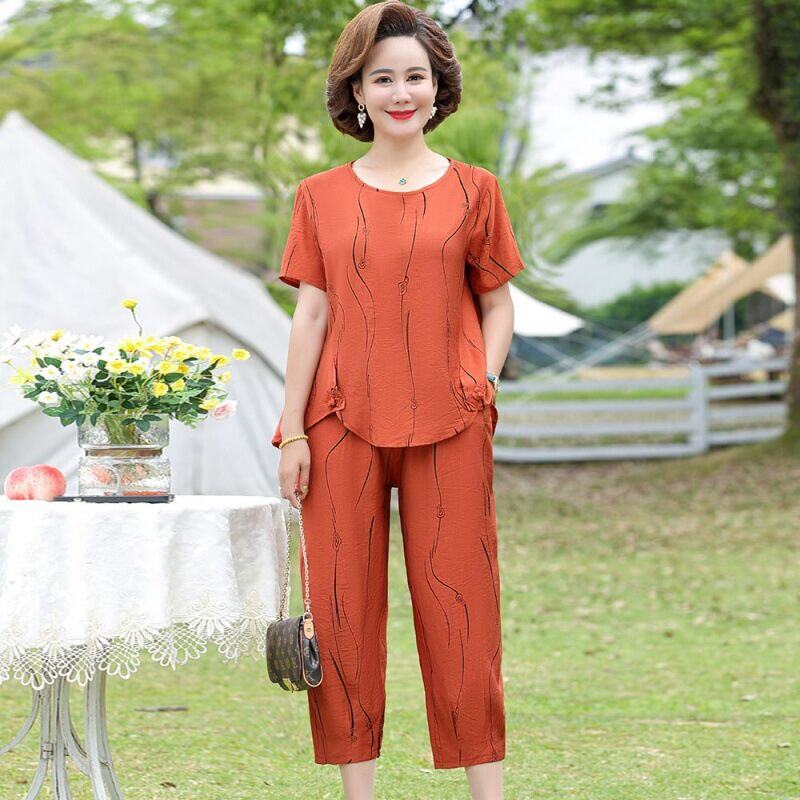 💃Vestido casual elegante de tamanho grande, solto, manga curta, duas peças