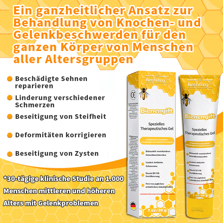 🐝🐝Aeehfeng™ Bee Venom Joint Therapy Pain Relief Gel (Extrato de Abelha da Nova Zelândia - Especializado em dores ortopédicas e de artrite)