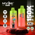 MYDE 8IN1 150000 Puffs disposable vapes Cool vibes with Blueberry Ice & Raspberry Lemon Ice & Watermelon Bubblegum & Mint