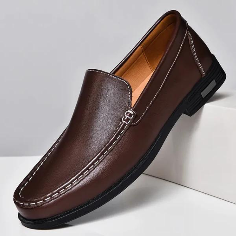 Mocassins masculinos de couro legítimo italiano