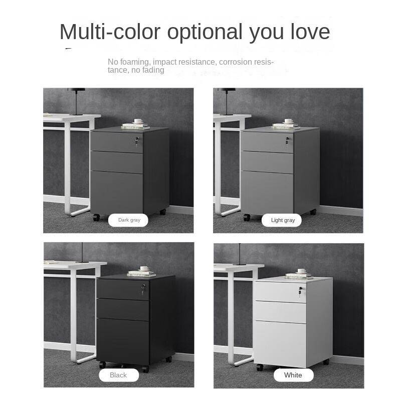 Factory Direct Customized 390*500*600mm Three Drawers Silent Wheel Movable Cabinet with Key Lock