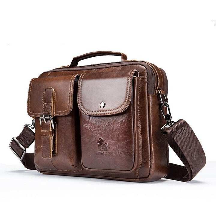 Torba na ramię z prawdziwej skóry dla mężczyzn Business Messenger Bag
