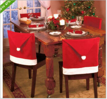 Capas de cadeira 1 pc / 10pcs Natal não tecido capa jantar mesa de volta decoração para casa decoração de natal ano fontes de festa
