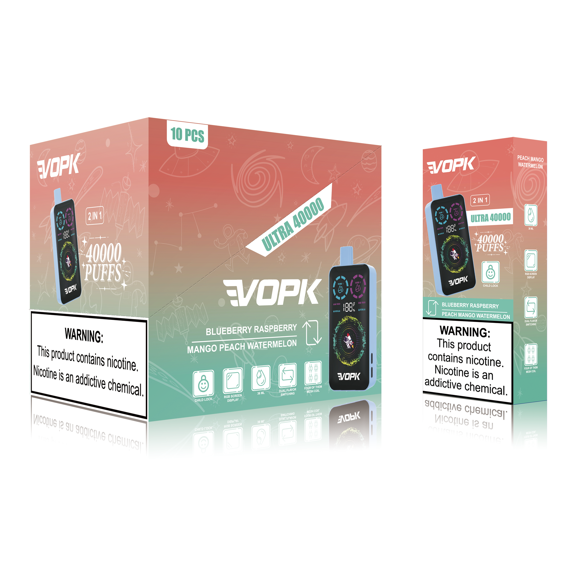 VOPK ULTRA 40000 Puffs Double Taste Jednorazowe Vape - Zaawansowane funkcje dla maksymalnej przyjemności 10 szt.