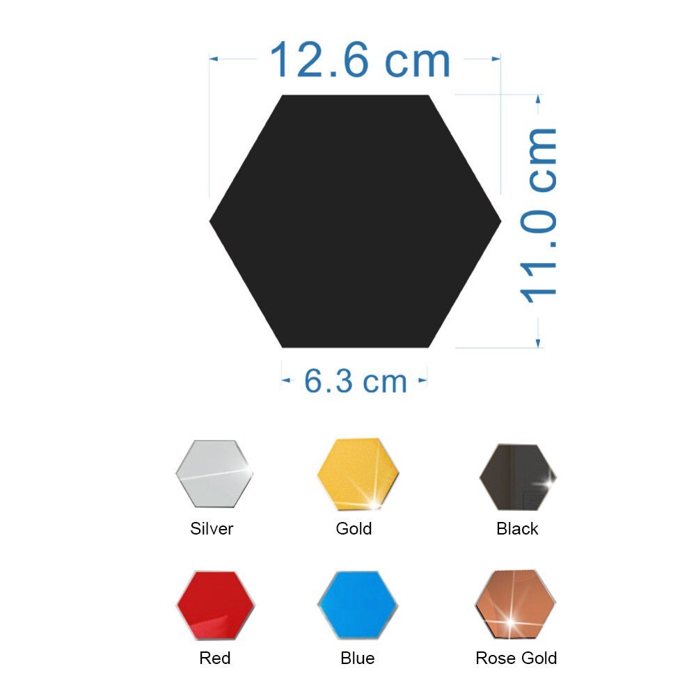 Adesivos de parede espelhados acrílicos hexagonais tridimensionais DIY adesivos de parede autoadesivos decoração de casa adesivos de parede de fundo