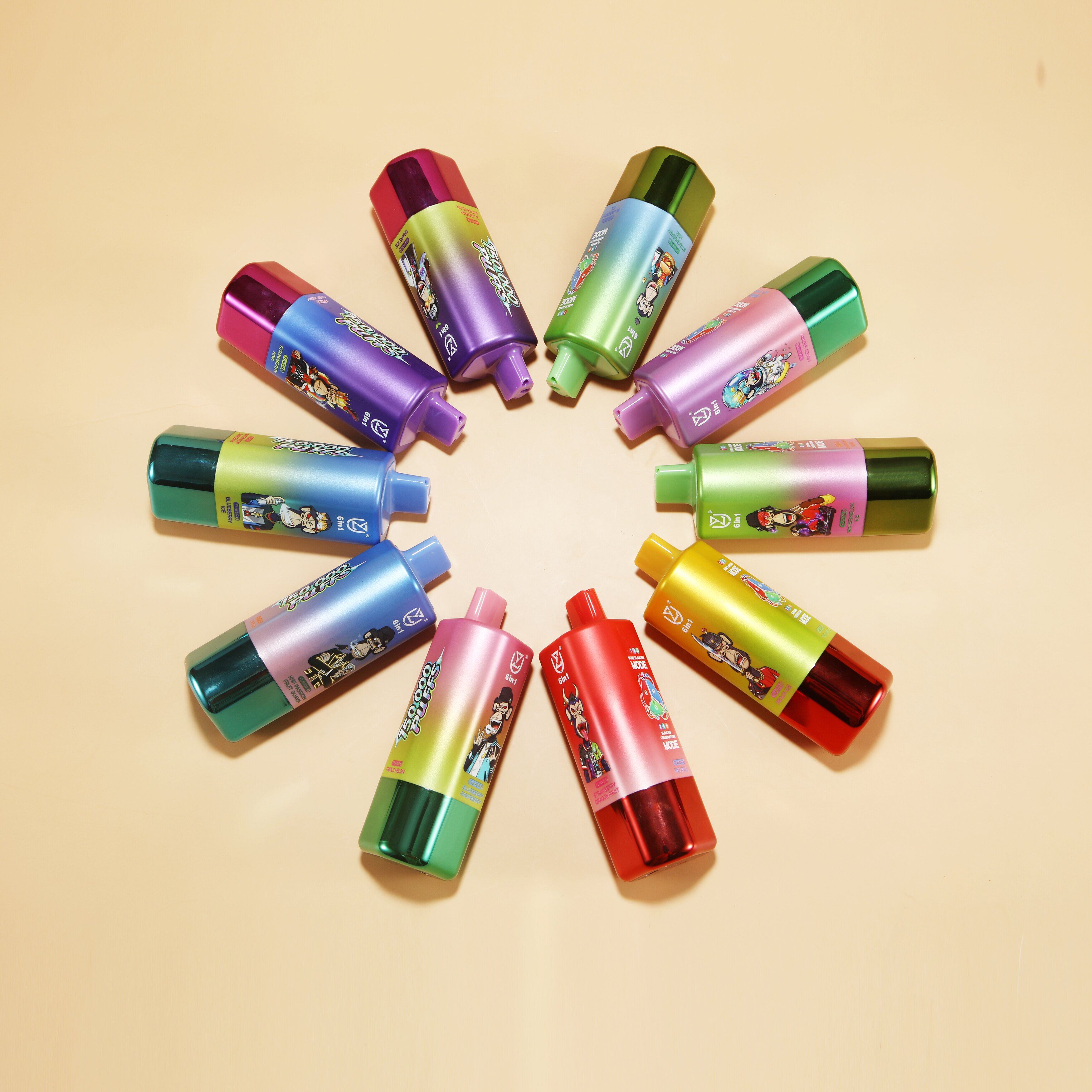 UZY 6 em 1 150 mil puffs | 64ml de e-líquido com visor digital, vaporizador descartável