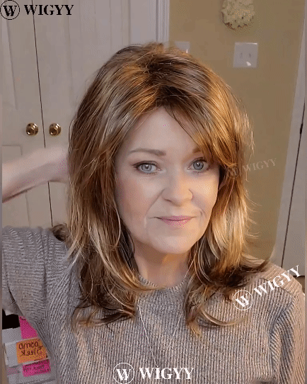 Wigyy Peruca Elegante Destacada Ondulada