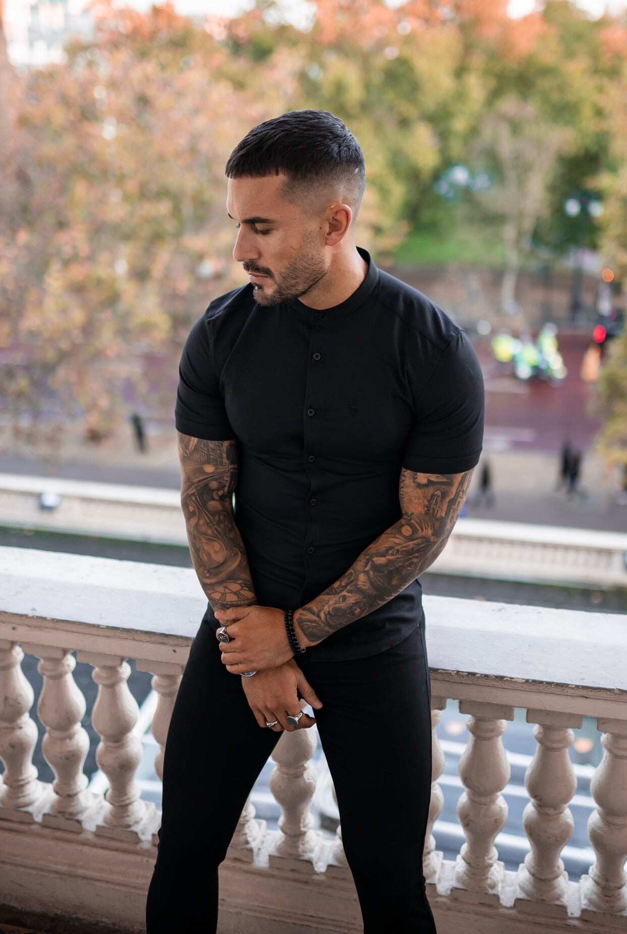 Slim Stretch Black Sateen Trousers - FSH405