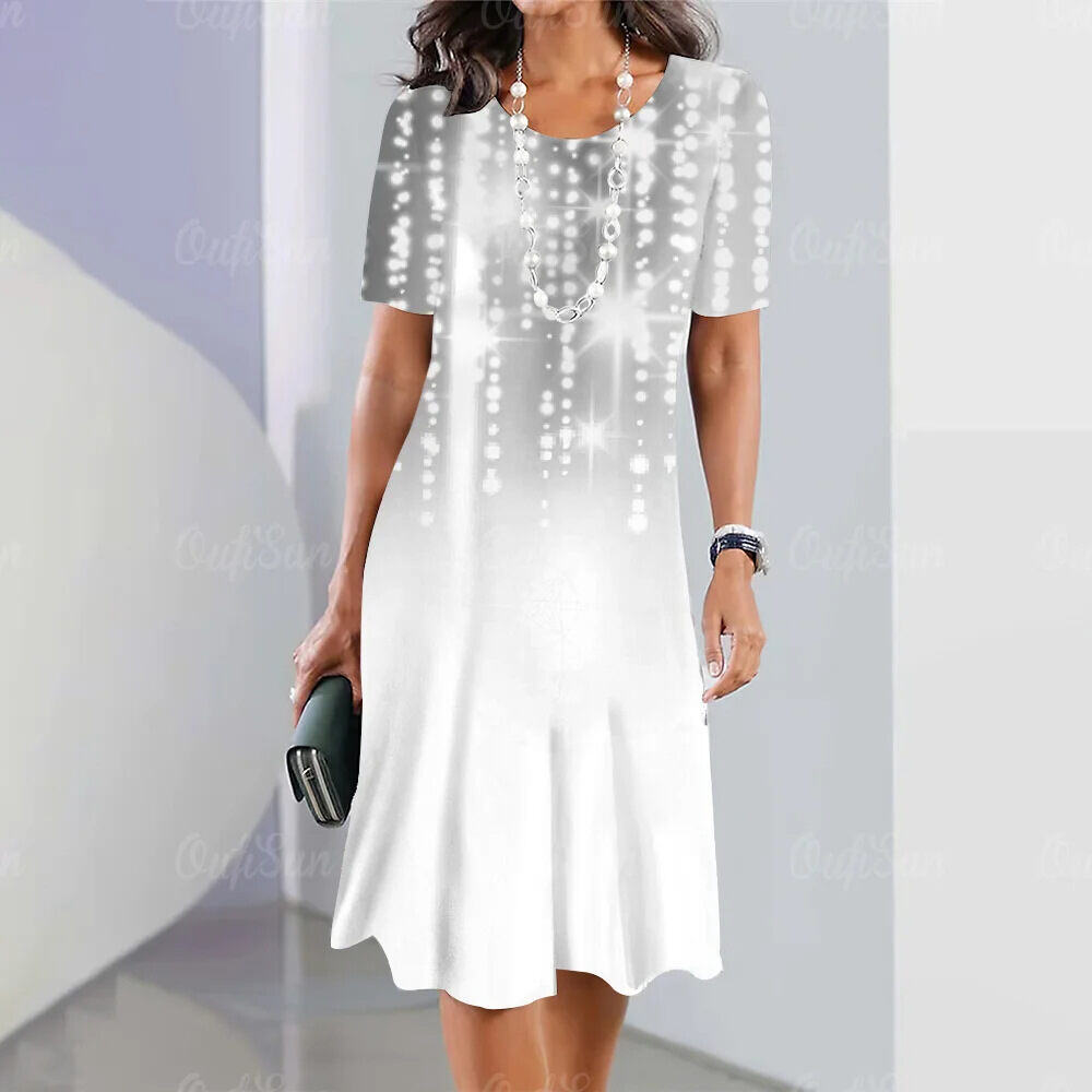 🔥  🔥 【S-5XL】Vestido retrô elegante com gola redonda