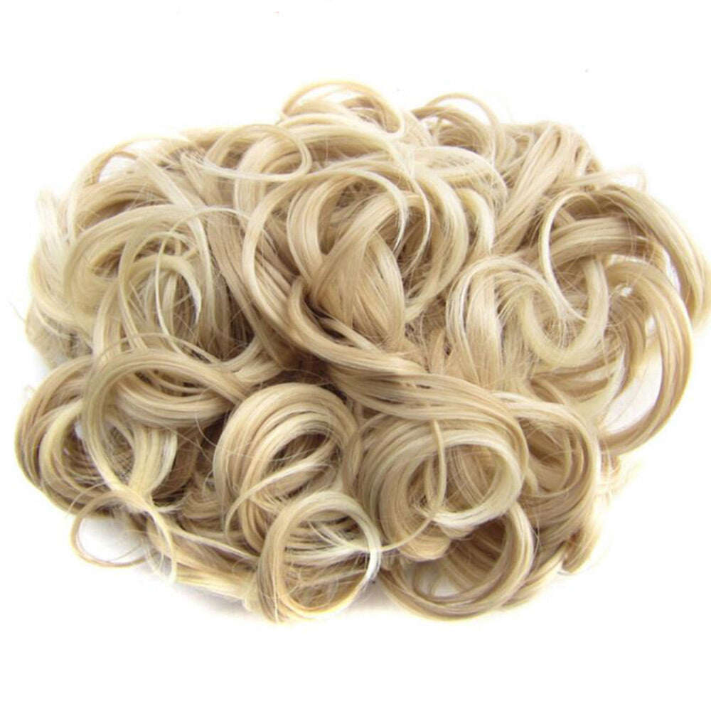 Extensão de coque de cabelo curto e encaracolado
