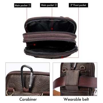 Męska torba na pasek z prawdziwej skóry Fanny Belt Bag Viconchic