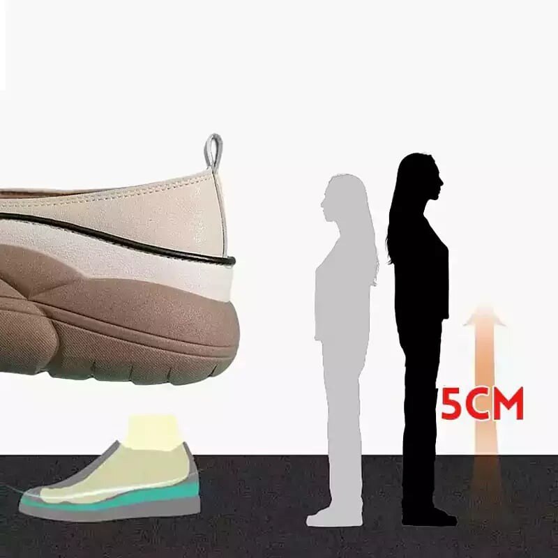 Mocassins de plataforma de moda femininaCor  Verde  Preto  Bege  Marrom