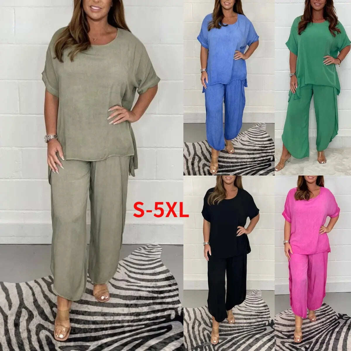 【S-5XL】2023 Moda Feminina Plus Size Casual Terno